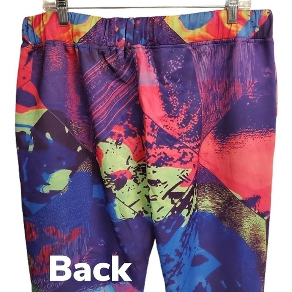 Retro 80's Inspired Paint Splat Colorful Joggers Women's Plus Size 2XL Retro - Picture 4 of 9